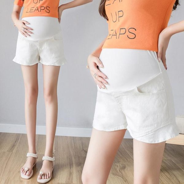 孕婦短褲夏季時尚孕婦褲子夏薄款外穿打底闊腿褲寬鬆牛仔短褲夏裝 寶貝計書