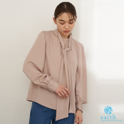 2WAY兩穿領結襯衫 兩件式上衣 領結可拆卸 垂墜感良好 給予典雅印象 (1D01L0A0100)