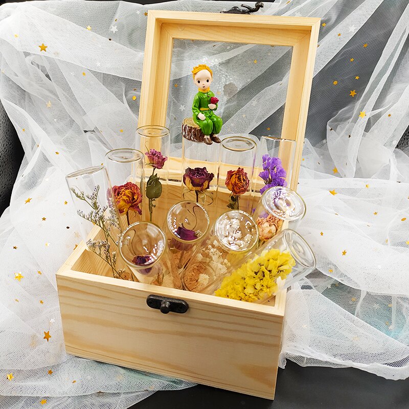 小王子的玫瑰花系列周邊創意禮物擺件生日水晶球八音盒玻璃罩永生
