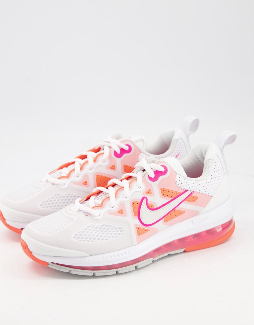 Nike Air Max Genome trainers in white and pink