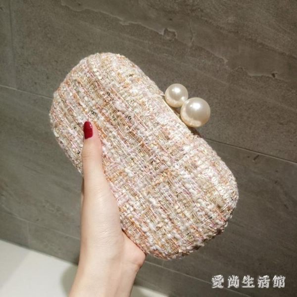 晚宴手拿包 氣質名媛小香風包包宴會包年會包珍珠包包斜挎女禮服包LB21891 『愛尚生活館』