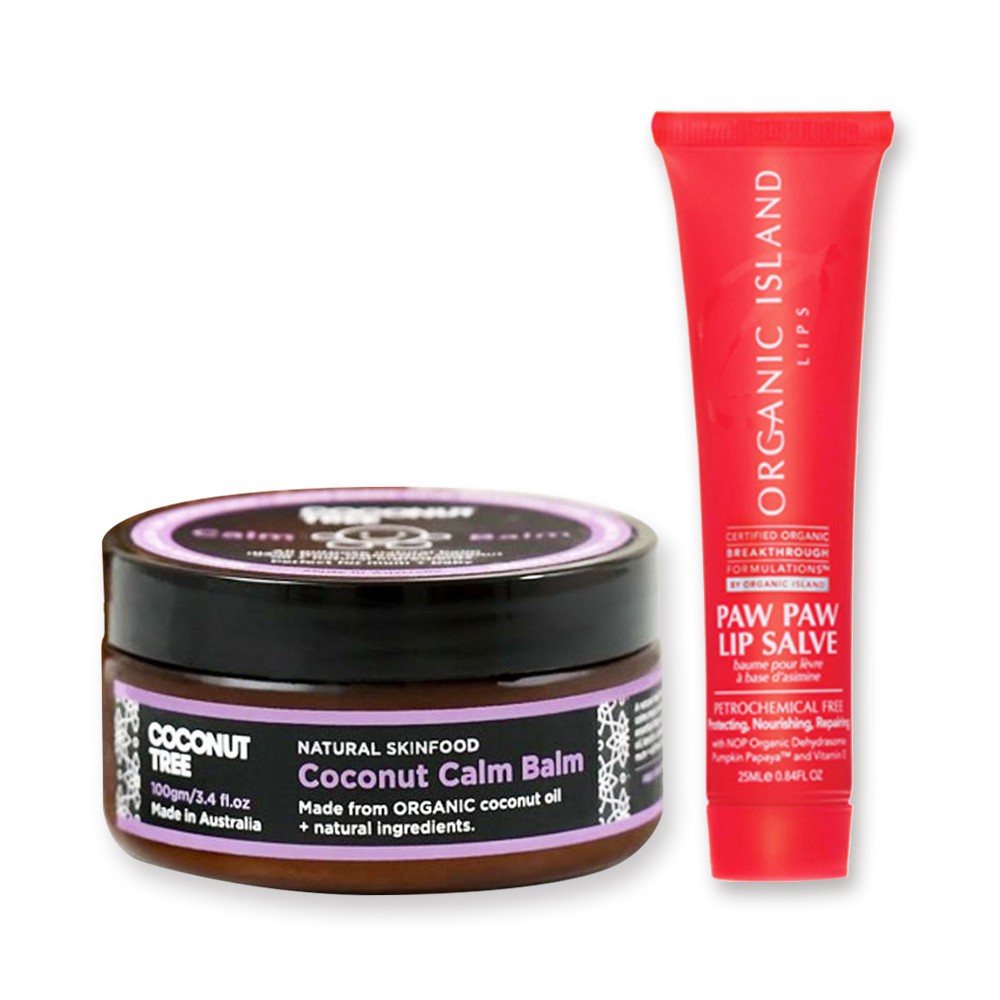 Organic Island X Coconut Tree-保濕舒緩組-木瓜霜25g+椰子膏100g