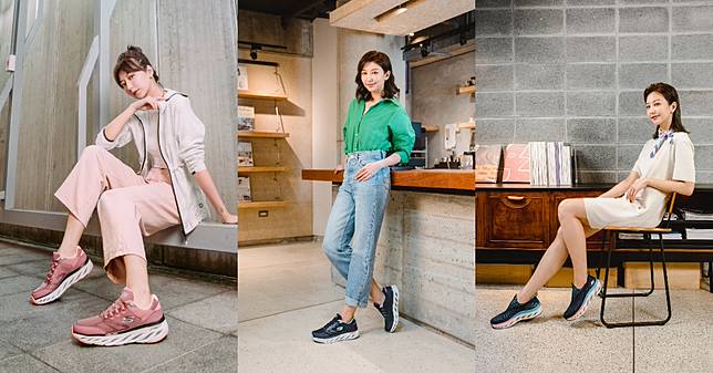 知性女生都這樣搭 幾何美學的舒適時髦 斜槓kol汪詩敏穿上skechers Glide Step幾何中空運動鞋 演繹三種都會女性崇尚的生活美學 Bella儂儂