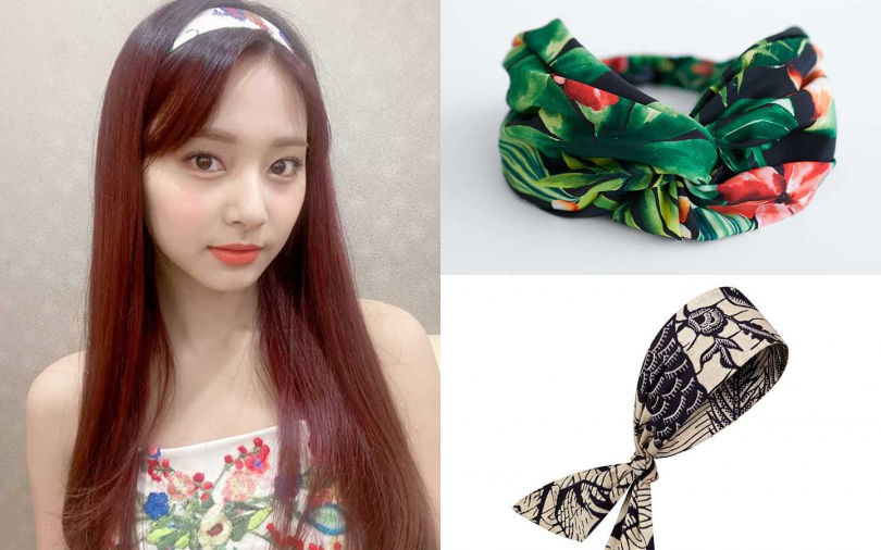 ZARA印花頭巾式髮帶／390元、Dior藍色蠟染法式印花棉質髮帶／13,000元（圖／品牌提供、翻攝網路）