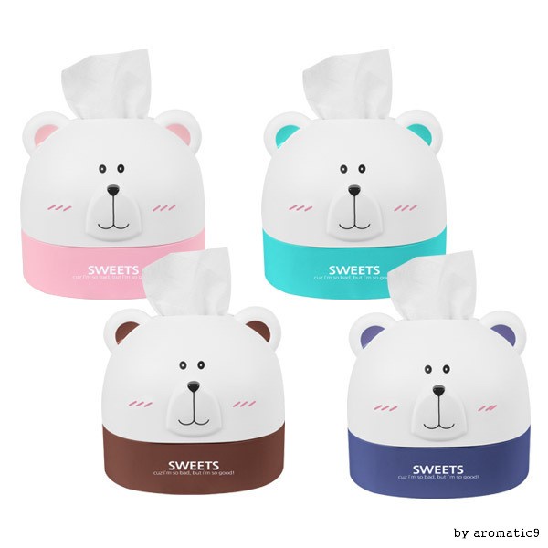 牛奶變焦室內裝飾滾動捲紙巾盒糖果熊