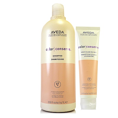 AVEDA 護色洗髮精1000ml+護色亮澤鎖色精華100ml