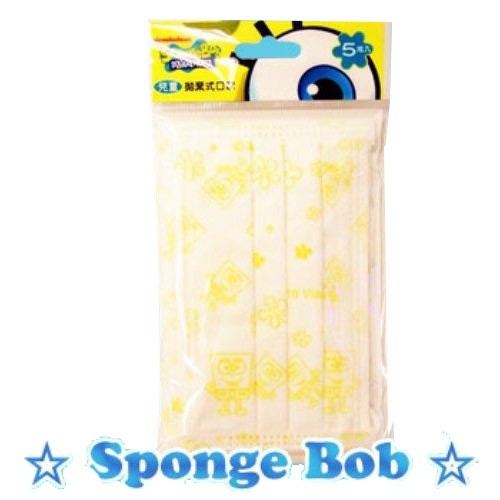 亞古奇 Aguchi Sponge Bob 海綿寶寶兒童拋棄式口罩(一包五入)台灣製