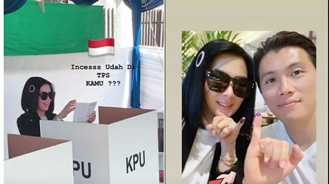 Syahrini nyoblos dan imbau masyarakat agar tidak golput. [instagram/princessyahrini]