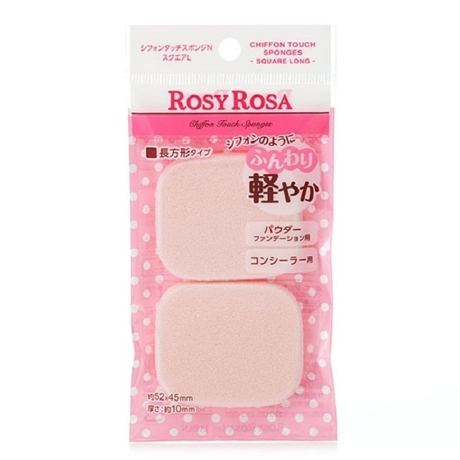 ROSY ROSA 產品名稱： ROSY ROSA 乾濕兩用戚風粉撲長方形N 2入 產品規格： 2入 粉撲尺寸：約52x45mm 粉撲厚度：約10mm 特 點： 戚風觸感般輕柔，乾濕兩用。 使用說明：
