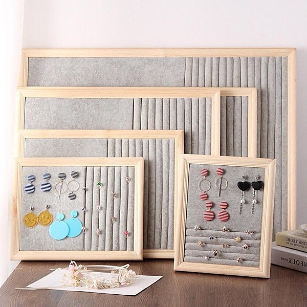 相框掛墻絨布戒指架項鏈架飾品收納珠寶道具 耳環耳釘首飾展示板