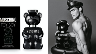 鏡面黑的小熊，清新爽朗的花香木質調，像乾淨陽光男孩的香氣，MOSCHINO「TOY BOY淡香精」男女通殺啊！