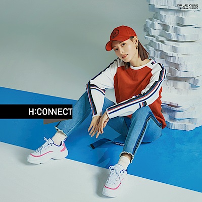 H:CONNECT 韓國品牌 女裝-不收邊滾邊造型牛仔褲-藍