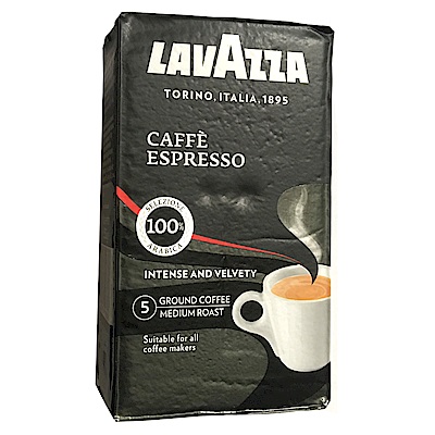 LAVAZZA CAFFE ESPRESSO 黑牌咖啡粉(真空鋁箔包6包)