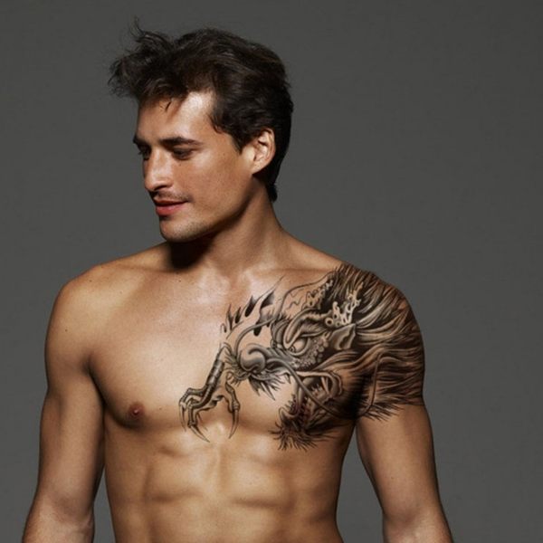 紋身貼 過肩龍 花臂紋身貼 紋身貼紙 刺青貼紙 佛像 彩繪 旅遊 出國 龍 中國風 微刺青 圖 8061