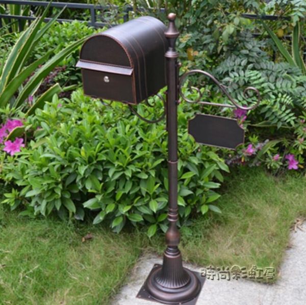 歐式鐵藝別墅信箱信報箱郵筒室外防雨收件箱明信片箱婚慶道具郵箱「時尚彩虹屋」