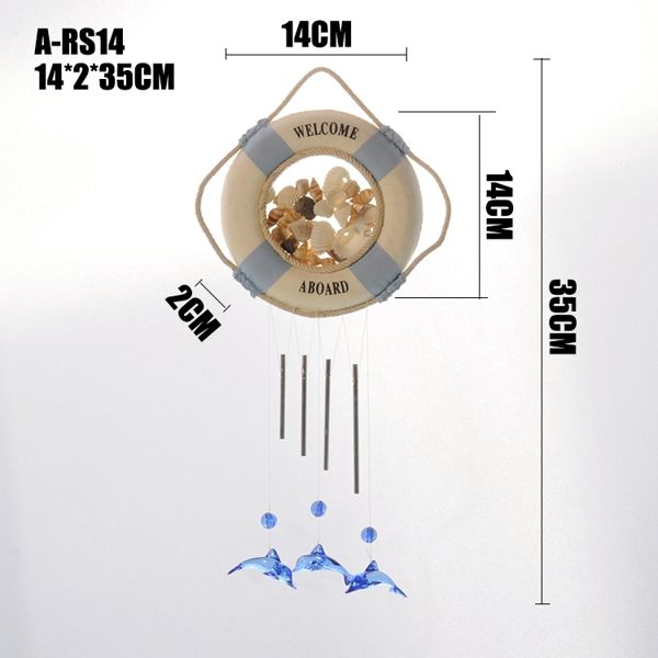 風鈴 地中海裝飾救生圈貝殼風鈴掛件風鈴手工可愛風鈴門飾掛飾家居多色 科技藝術館