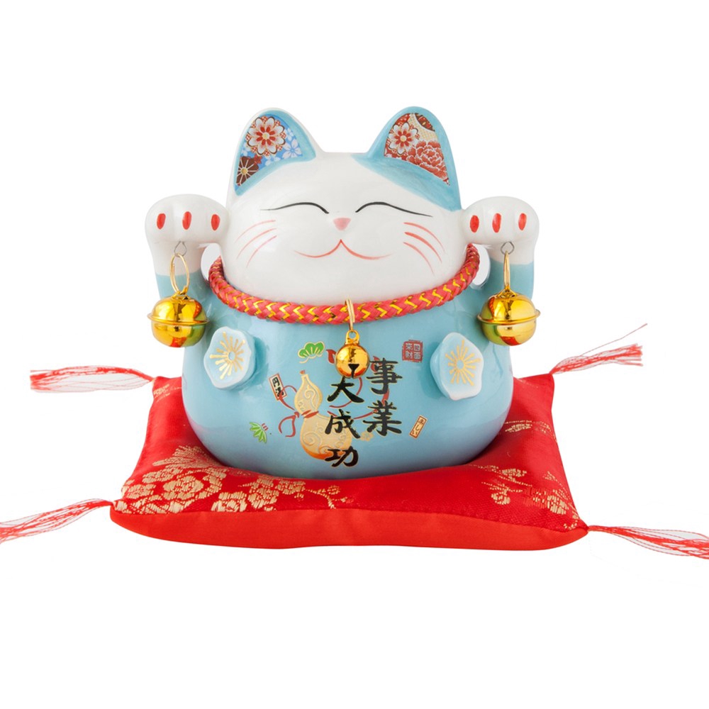 【商品特色】年節氣氛營造陶瓷存錢筒居家擺飾==================六福臨門 4.5吋 招財貓 藍色016294757==================【商品說明】六福臨門 4.5吋 招財