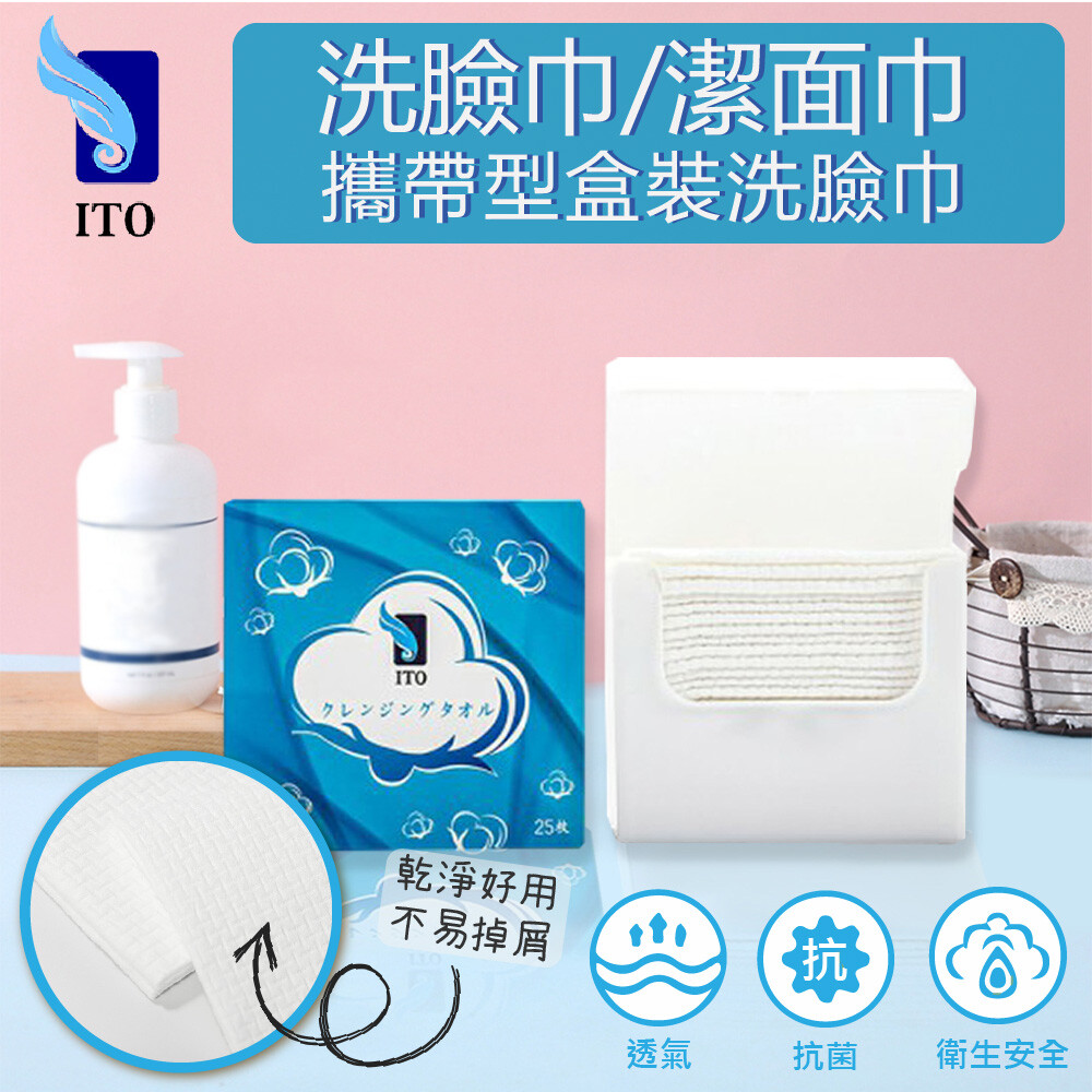 日本ito攜帶型 盒裝洗臉巾/親膚戰痘洗臉巾/卸妝巾/潔顏巾/肌膚護理巾