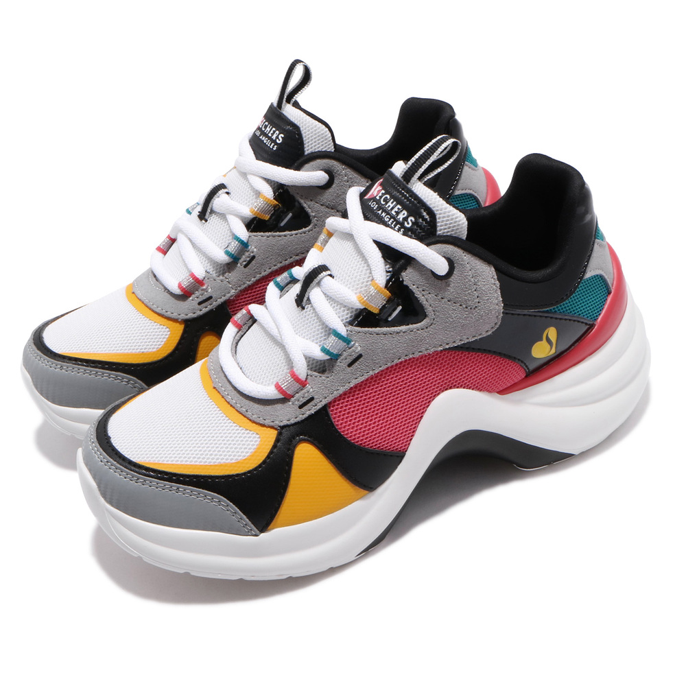 SKECHERS 休閒鞋 Solei ST-Grooy Sole 女鞋 老爹鞋 增高 記憶鞋墊 修飾腿型 輕量 彩 [74190WMLT]