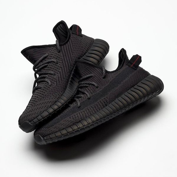 v［TellCathy 7 ］adidas Yeezy Boost 350 V2 Black 黑天使 鞋帶反光 運動 休閒 男女鞋 FU9006