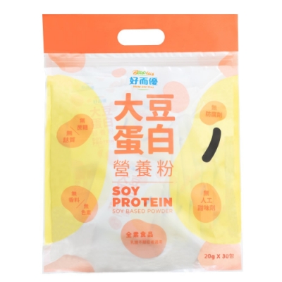 使用 IP 認證非基改大豆蛋白 適合素食、年長者補充蛋白質攝取 每份含 10.6 克蛋白質 添加三款膳食纖維，幫助腸道蠕動 風味純淨自然甘甜，輕享受無負擔