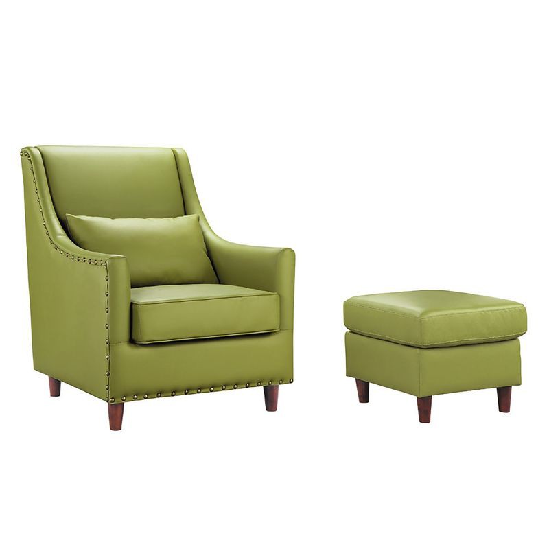 【YA358-12】 達米安單人椅(蘋果綠) W75×D80×H90cm $6,120 ​【YA358-16】 達米安輔助椅(蘋果綠) W55×D55×H40cm $2,040【商品材質】＊PVC皮革