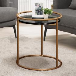 ◎時尚工業風，極具質感生活品味|◎防鏽合金腳座，耐重程度佳|◎可做小茶几/邊桌/花盆架/電話几等品牌:Boden類型:茶几/邊桌/和室桌桌面型狀:圓形桌面主材質:木質材質說明:耐重高密度板材+實木貼皮