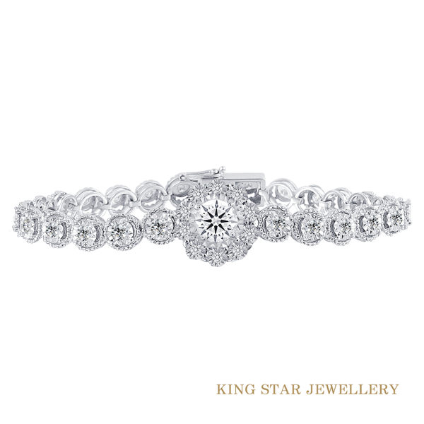 星光滿鑽18K金鑽石手鍊 King Star海辰國際珠寶 K金 配件 禮物 派對首飾