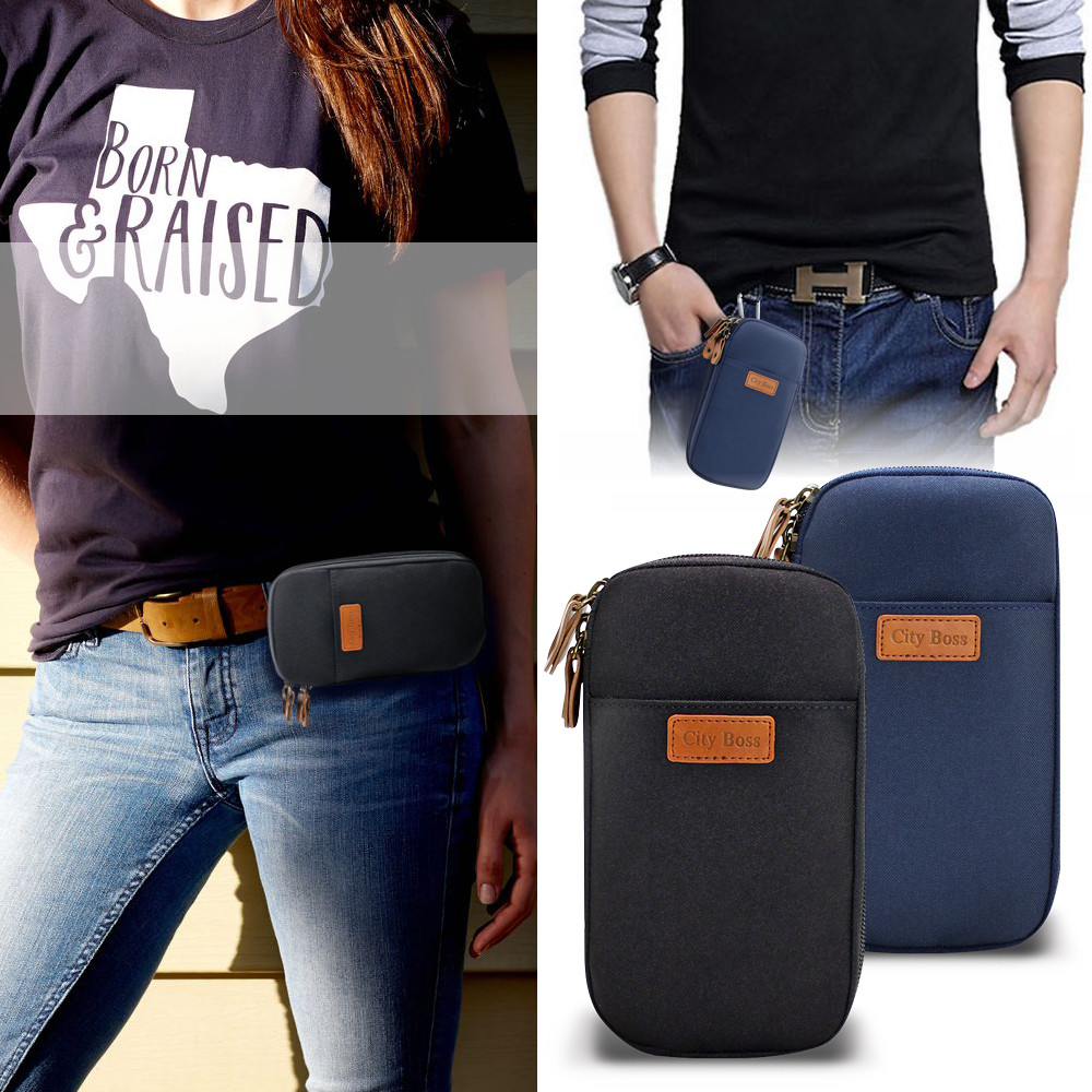 橫式也方便取物 CITY for HTC U12+/三星J6/J4/A6+ 魅力型男手機腰掛皮套 (直立橫立都可) 多功能腰掛皮套可採用掛勾直立吊掛在腰際，或將皮帶穿過皮套後方採用橫式固定在腰際左側 