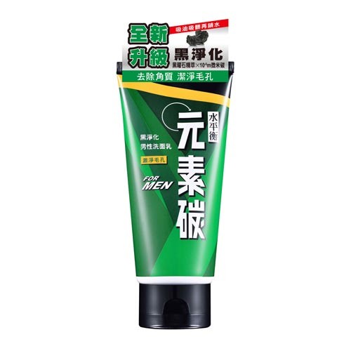 水平衡元素碳男性洗面乳-微粒型100g【愛買】