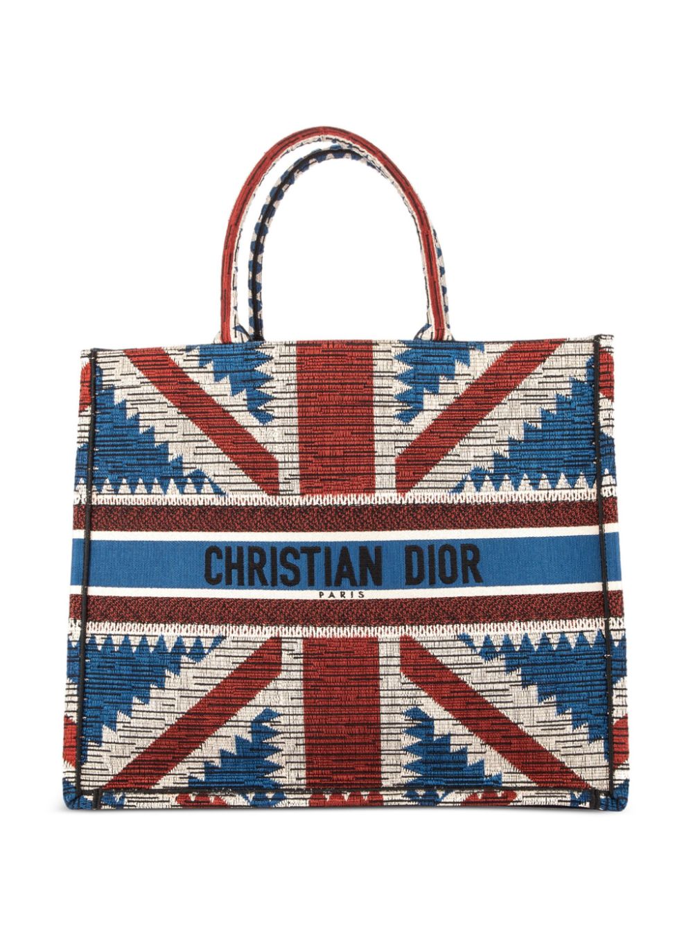 Christian Dior - pre-owned large Union Jack Book tote bag - women - Canvas - One Size - Blue