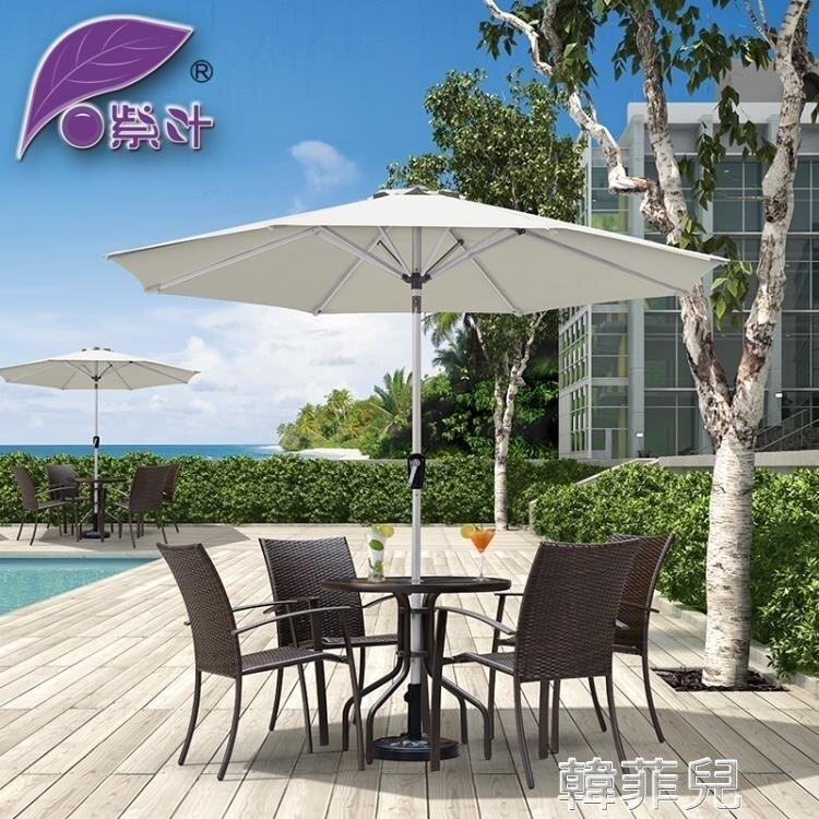 【快速出貨】遮陽傘 紫葉陽台傘中柱傘戶外遮陽傘花園太陽傘戶外傘庭院傘咖啡廳奶茶店 七色堇 雙12購物節