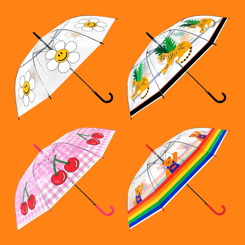【wiggle wiggle】透明雨傘女長柄直桿小清新ins風可愛韓國創意雨傘 官方直營
