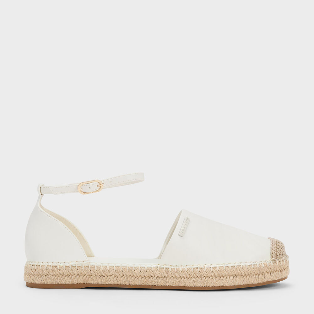 繞踝平底草編鞋