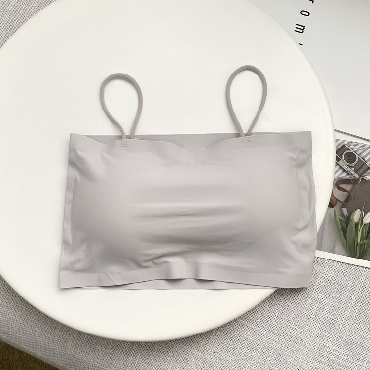 米圖一字︼領抹胸 夏季薄款內衣牛奶冰絲帶胸墊防走光吊帶式文胸女