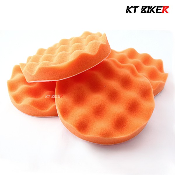 【KT BIKER】波浪盤 六吋 波浪黏扣海綿 氣動海綿 黏扣海棉 下蠟棉 汽車美容〔CWT036〕