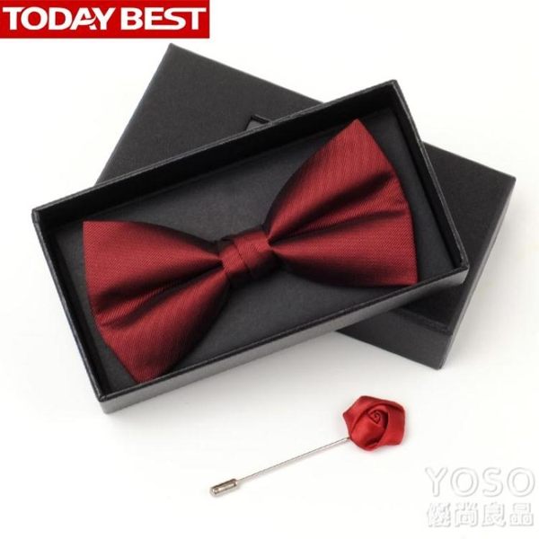 男士新郎結婚婚禮領結紅色襯衫正裝伴郎兄弟團英倫酒紅色蝴蝶結