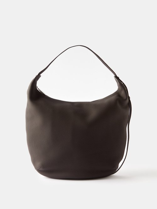 The Row - Allie Grained-leather Shoulder Bag - Womens - Dark Brown