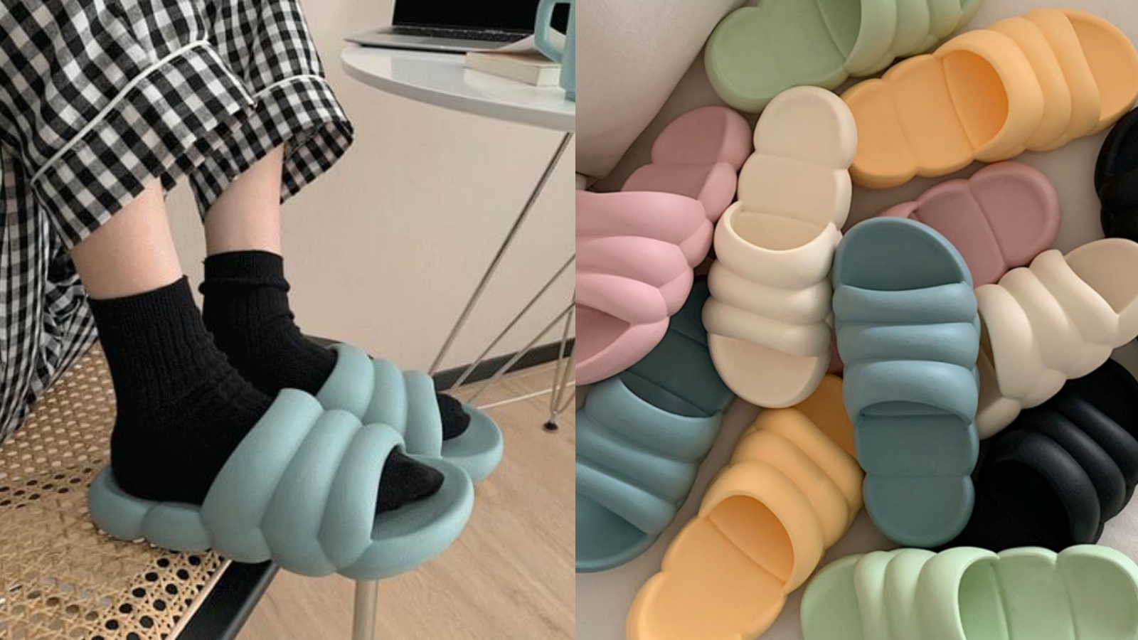 胖胖雲朵繽紛拖鞋