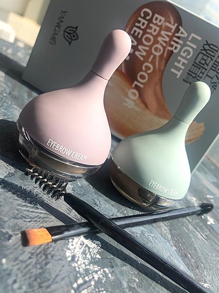 雙色眉膏染眉膏眉筆女防水持久不脫色自然初學者奇