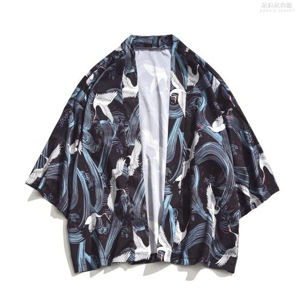 中國風道袍防曬外套七分袖情侶款日繫日式和風唐裝男和服寬鬆薄款 朵拉朵衣櫥