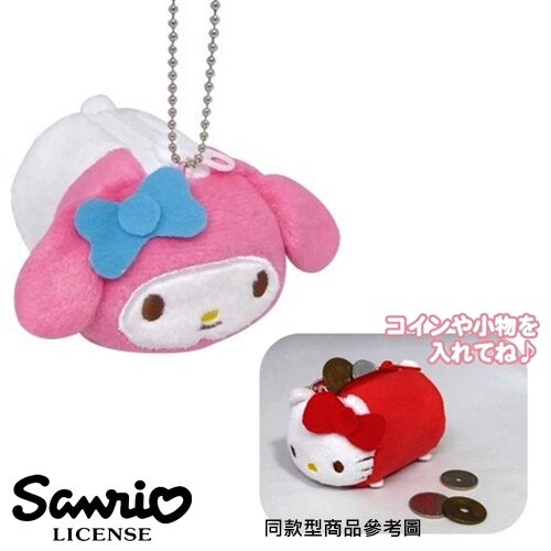桃紅款【日本進口正版】美樂蒂 My Melody 趴趴 零錢包 吊飾 擺飾 三麗鷗 Sanrio - 371883
