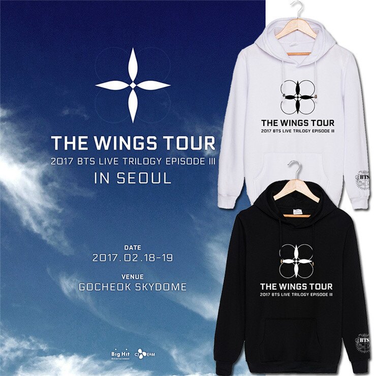 BTS防彈少年團TNE WINGS TOUR同款帽T 大學T 連帽衛衣 應援服 套頭衫 帽衫 【PT341】