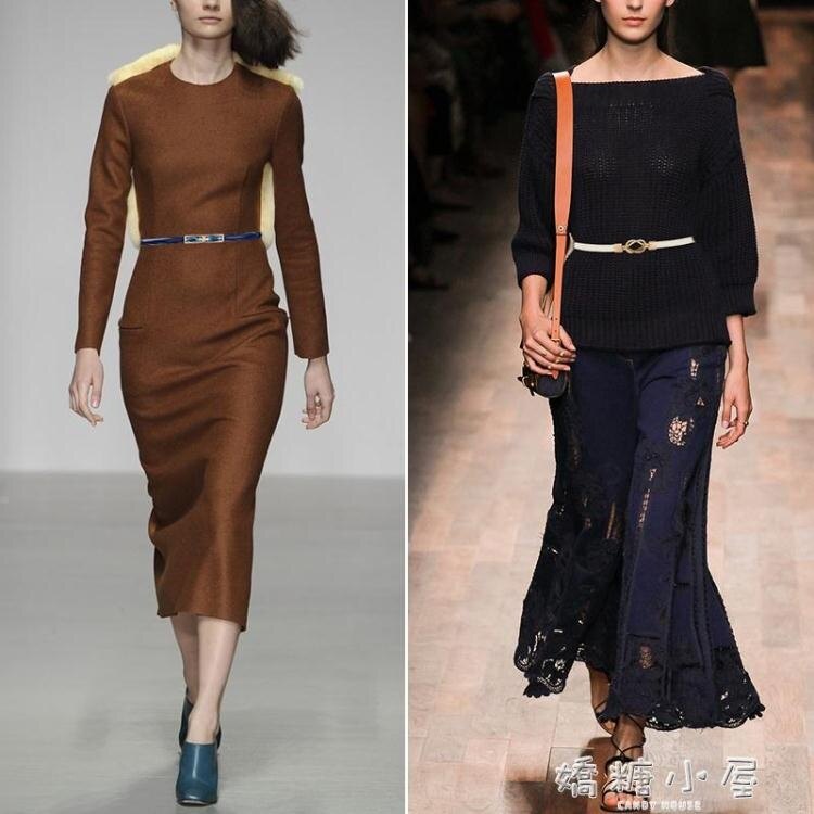 簡約百搭女士細腰鏈時尚韓國裝飾皮帶配洋裝子大衣毛衣腰帶