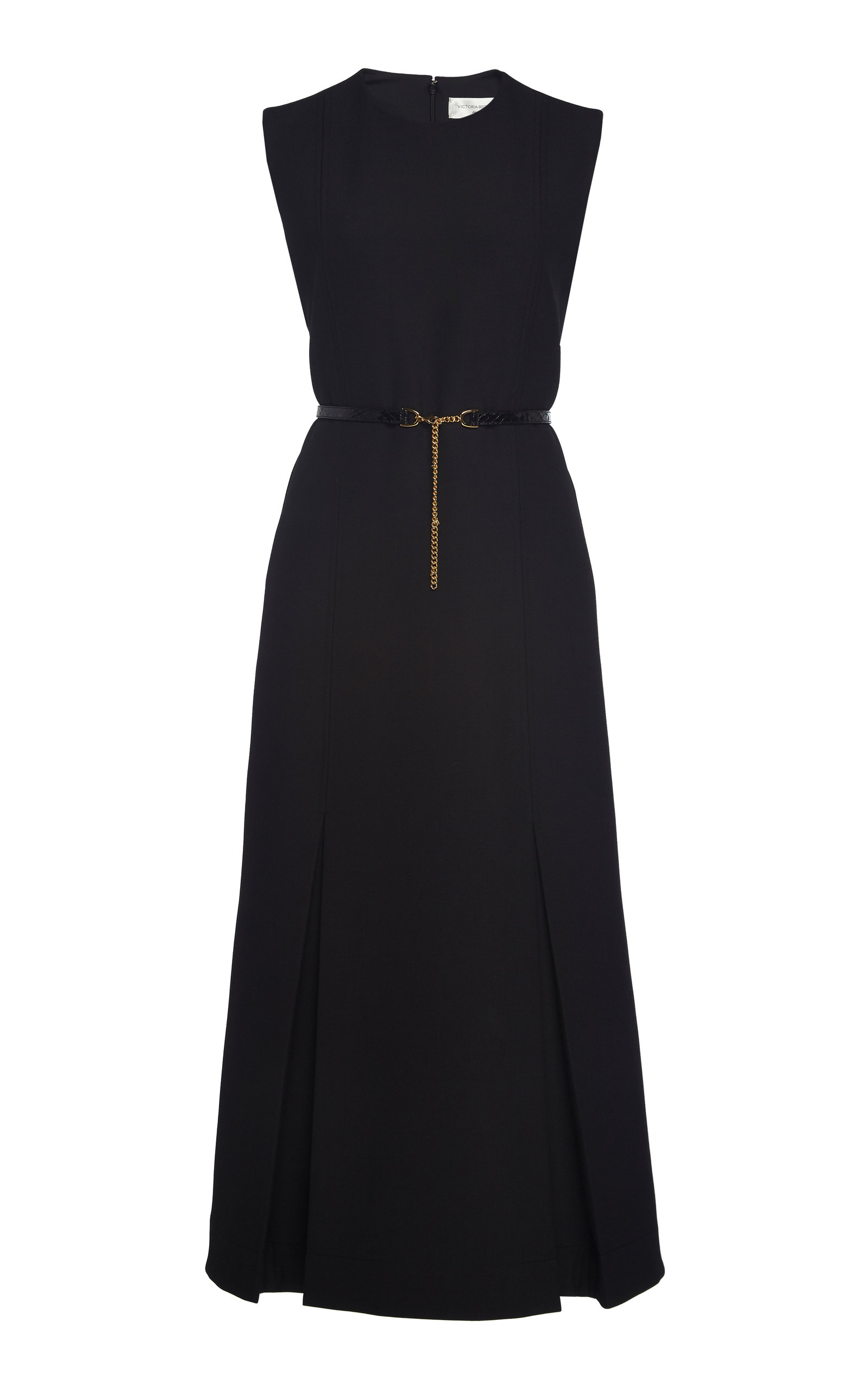 Elegantly constructed for the boardroom and beyond, Victoria Beckham's tea-length dress is designed 