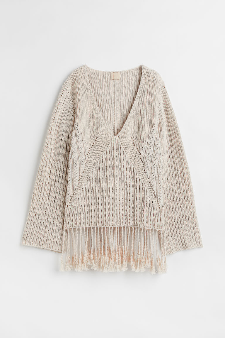 H & M - Fringed jumper - 白色