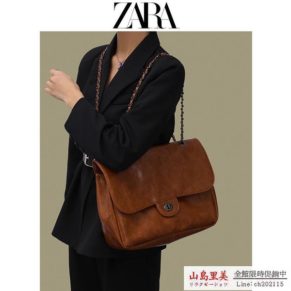 側背包 ZARA女包包新款潮秋冬時尚百搭側背手提斜背大容量質感腋下包 山島