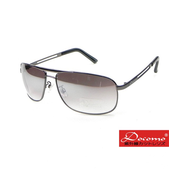 【Docomo品牌】復古金屬雷朋款 日本流行眼鏡(灰色水銀鏡片)