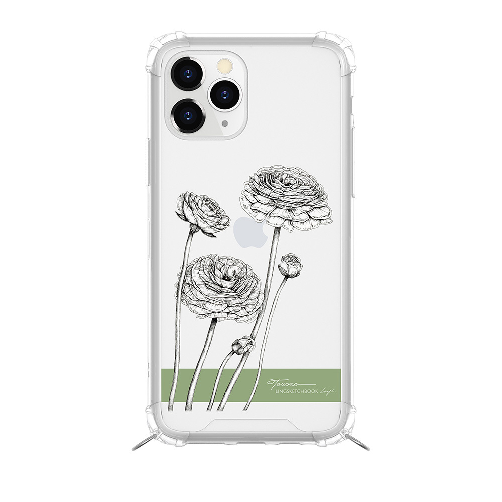 【 TOXOXO 】繩掛殼系列 ❘ 晶石透明防摔iPhone手機殼：綻盛陸蓮