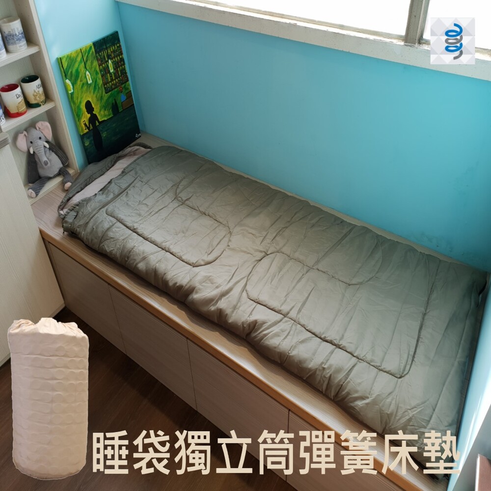 專利號:m560325/m566516 65x180x8cm(睡眠尺寸) 70x210x6cm(展開尺寸) 432顆獨立筒彈簧 本產品最大的亮點是麵包獨立筒彈簧高度僅有三公分高科技的投入使得產品在保證